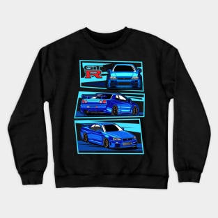 NISSAN skyline r34 gtr godzilla jdm japan paul walker fast and furious Crewneck Sweatshirt